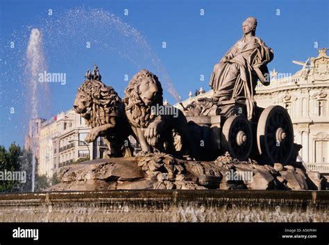 Madris Spain Cibeles Fountain Monument to the Greek Goddess of ...