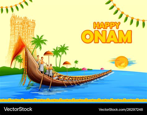 Colorful background for happy onam Royalty Free Vector Image