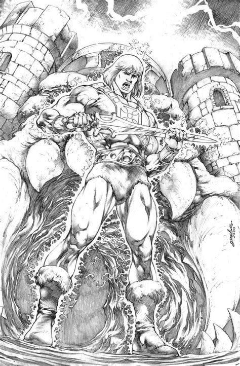 He-Man and Castle Grayskull by José Luís | Comic book drawing, Man ...