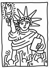 Statue Of Liberty By Keith Haring Coloring Page  Free Printable sketch template