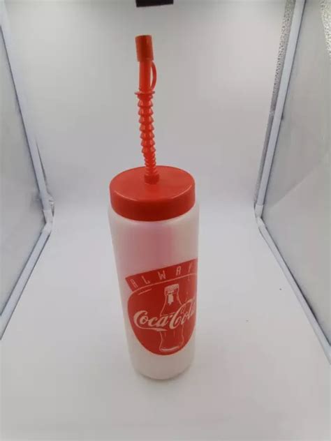 VINTAGE COCA COLA Plastic Water Bottle w/ Straw | Coke Coca Cola Bottle $11.25 - PicClick