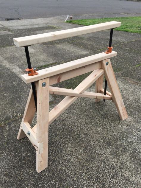 Adjustable Height Sawhorse #WoodPlansWhiteCabinets | Woodworking, Diy ...