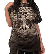 Womens E-Girls Short Sleeve T-Shirt Y2k Graphic Print Crop Tops Crewneck Fairy Grunge Tee Tops ...