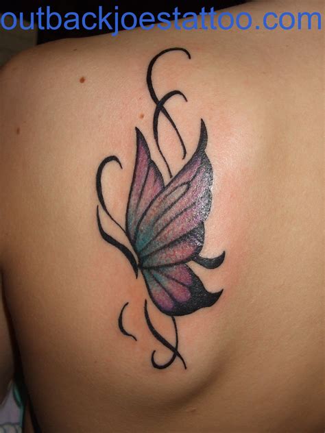 Tribal Butterfly Tattoos On Shoulder