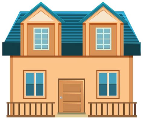 Free Vector | Simple house exterior on white background