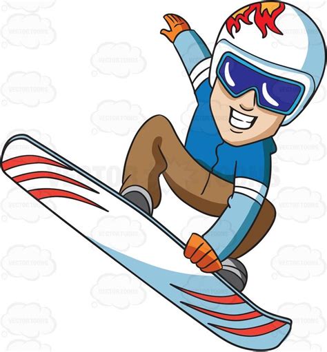 A Snowboarder Flies Up In The Air | Snowboarding, Free clip art ...