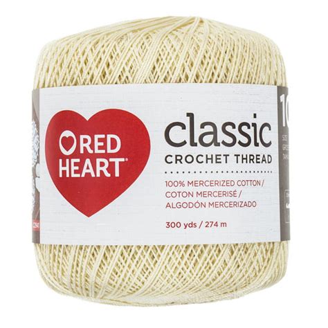 Red Heart Classic Cotton Size 10 Crochet Cream Thread, 1 Each - Walmart ...