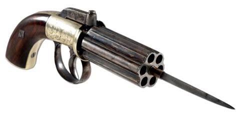 POTD: An English Pepperbox Pistol with a Bayonet