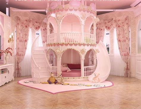 Chambre Princesse Fille Enfants de Diapositives Lit, belle Unique Rose Château … - io.net/patio ...