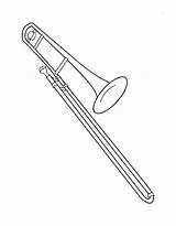 Marching Band Trombone Coloring Cartoon Playing Pages Girl Vector  sketch template