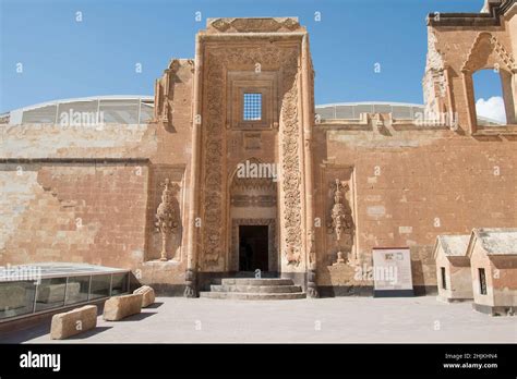 Details of ancient Ottoman Sultan Palace Ishak Pasha in Turkey on ...