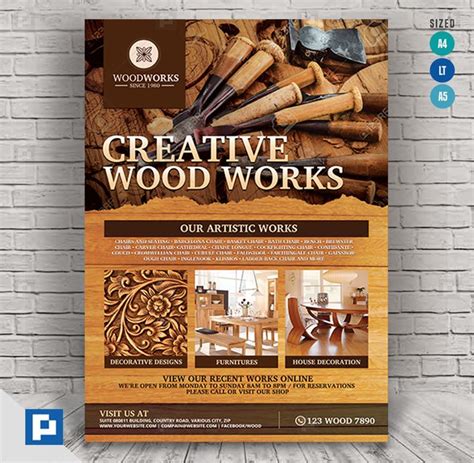 Wood Works and Wood Craft Flyer - PSDPixel | Flyer, Wood crafts, Flyer design templates