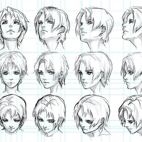 Anime Character Head Sketches