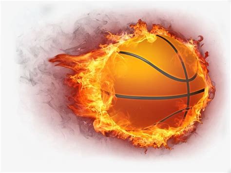 a basketball is on fire with white background