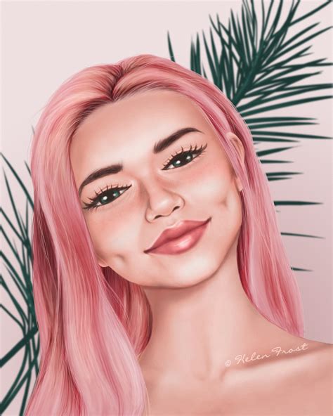 Different portraits of girls with beautiful pink hair on Behance