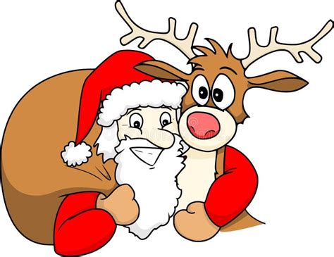 Santa and Rudolph stock vector. Illustration of december - 16666233