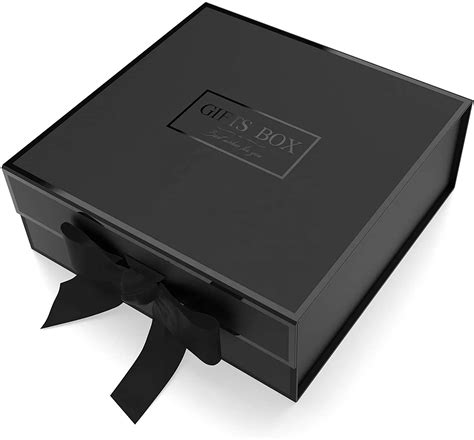 Custom Logo Printing Wholesale Luxury Folding Packaging Boxes With Ribbon Closure Black Magnetic ...