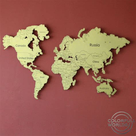 3D Metal World Map Metal Wall Map Housewarming Gift 3D UV - Etsy | World map wall decor, World ...