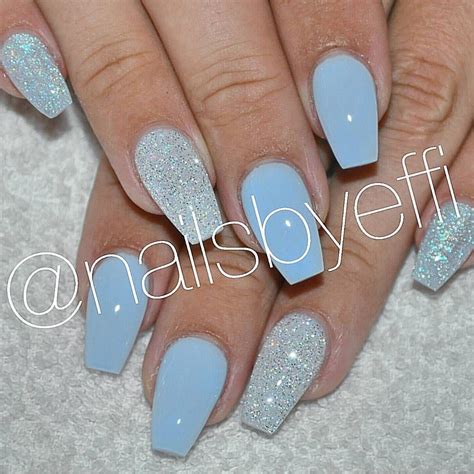 Light blue nail designs short nails - vthooli