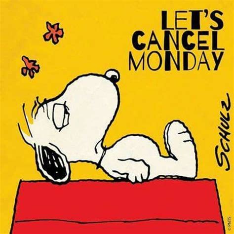 Lets Cancel Monday | Frases de snoopy, Buenos dias con humor, Buenos ...