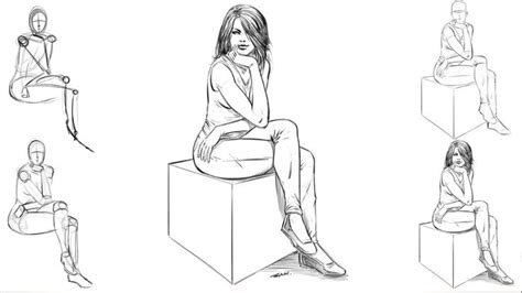 How To Draw A Woman Sitting Down - Sitting Sketch | Woman drawing, Human figure sketches ...