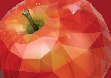 Wallpaper : illustration, red, low poly, symmetry, apples, triangle, pattern, orange, circle ...