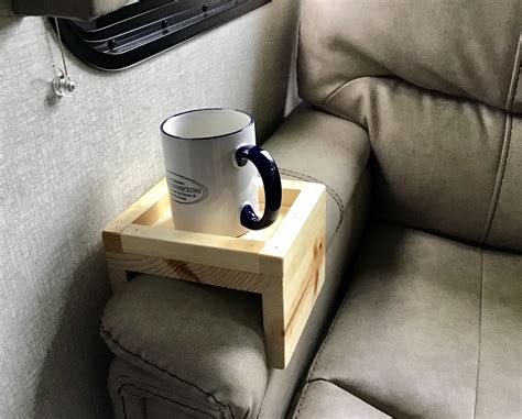 Handmade wooden cup holder for the armrest of a sofa or chair in the RV or at home. | Wooden cup ...