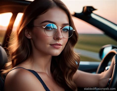 Thoughtful Blue-Eyed Girl in BMW M4 | Stable Diffusion Online