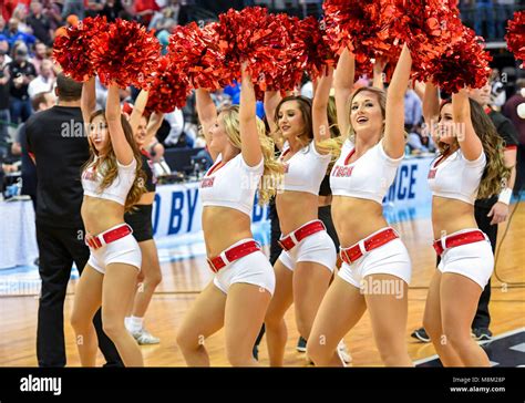 March 17, 2018: The Texas Tech Cheerleaders perform in the second round ...