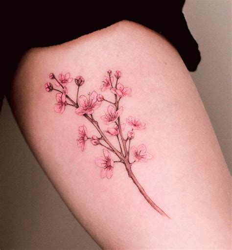 Cherry Blossom Tree Branch Tattoo