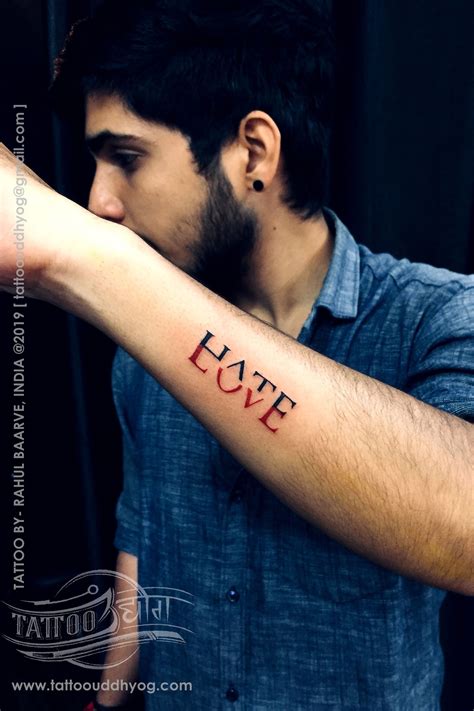 Hate love tattoo – Artofit