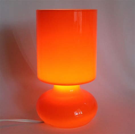 IKEA Lamp Lykta Orange Colored Glass Table Accent Retro Modern Lamp #IKEA #Modern Lampe Retro ...