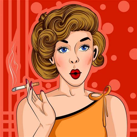 Classy lady smoking cigarette — Stock Vector © retroartist #16924839