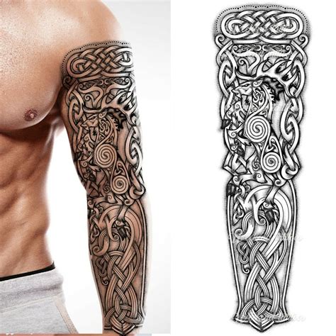 CIERRE NORDIC VIKING CELTIC TATUAJE TEMPORAL BRAZO ADULTO COMPLETO MANGUERAS DE PIERNA-#adulto # ...