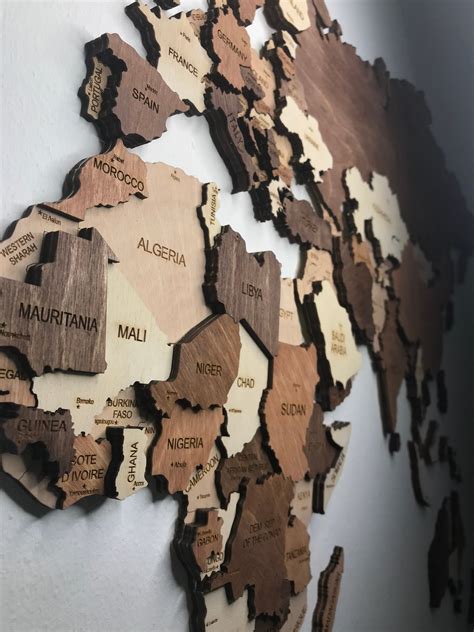 Wooden Wall Map Of The World Colored Map - vrogue.co