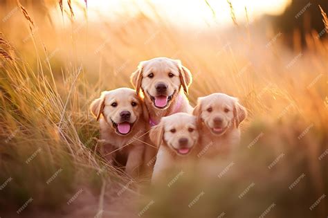 Premium AI Image | Labrador Retriever Family Portrait