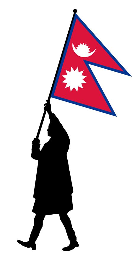 Man holding flag of Nepal clipart | Clipart Nepal