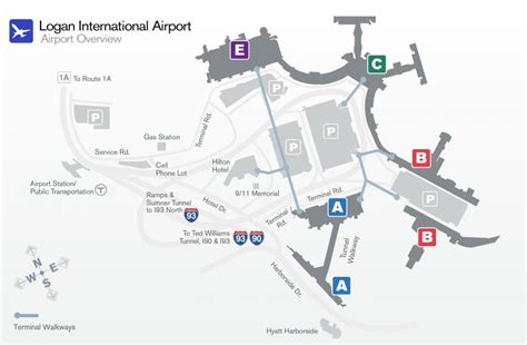 Logan airport terminal b map - Map of Logan airport terminal b (United States of America)