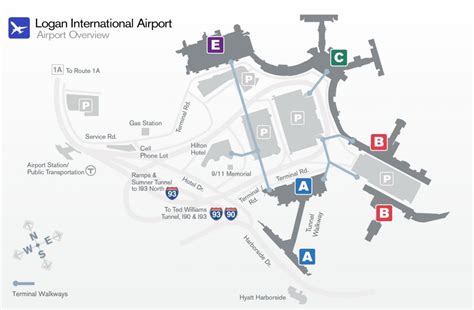 Logan airport terminal b map - Map of Logan airport terminal b (United States of America)