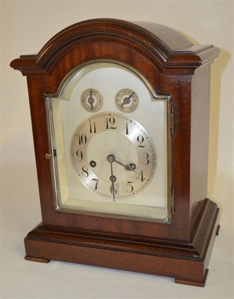 Junghans Westminster Chime Mahogany Mantel Clock-ClockPrices.Com