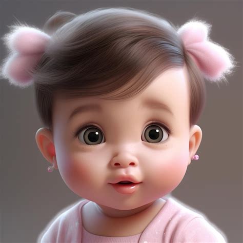 Premium AI Image | A baby girl with pink hair and a pink shirt