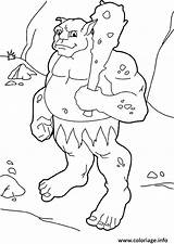 Coloriage Un Ogre Dans Son Habitas Naturel Dessin sketch template