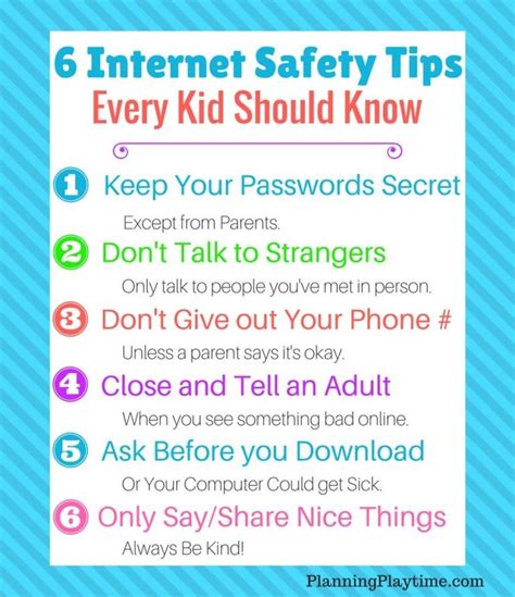 Safety Tips Every Kid Should Know - Planning Playtime | Internet safety ...