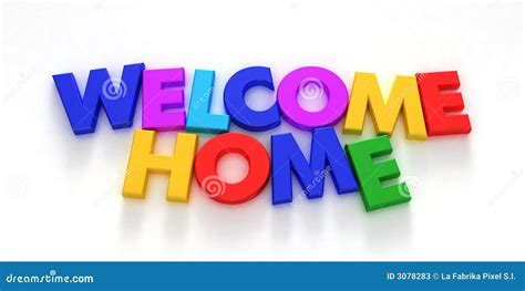 Welcome Home Text With Colorful Design Elements. Greeting Card. Cartoon Vector | CartoonDealer ...