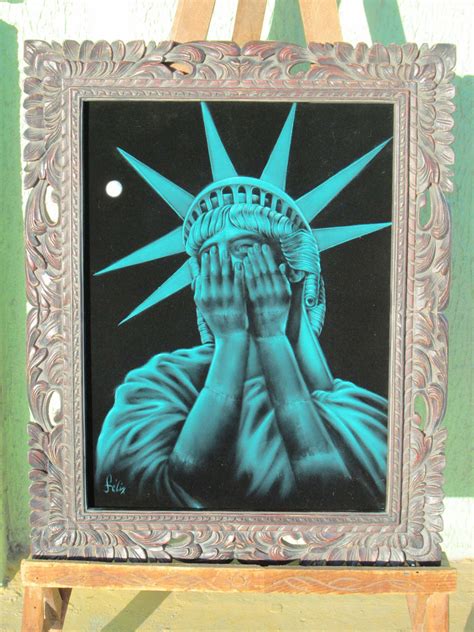 Statue of Liberty Crying, "Liberty in Crisis" Original Oil Painting on – velvetify