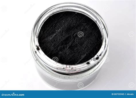 Black Activated Charcoal Powder for Detox Facial Mask Stock Image - Image of fashionable, acne ...