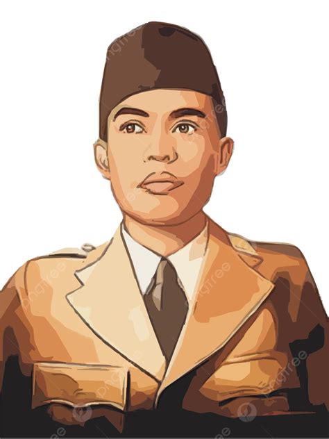 Portrait Of General Soedirman Aka General Sudirman Vector, Sudirman, Indonesia, Hero PNG and ...