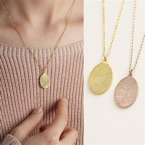 Thumbprint Jewelry Finger Print Necklace Memorial Christmas - Etsy Canada