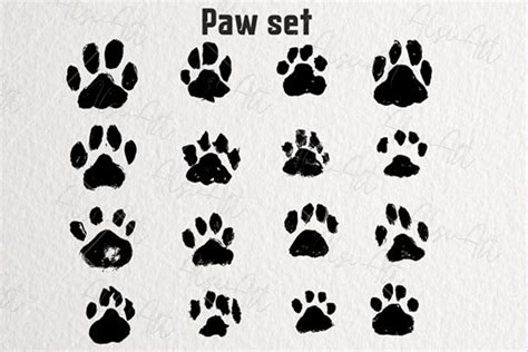 Ink Dog's Paw print Set illustration