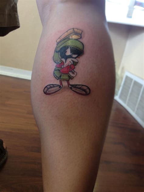 Marvin The Martian on Right Calf | Geek tattoo, Meaning full tattoos, Marvin the martian